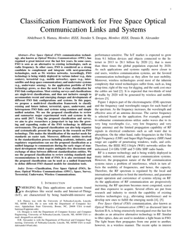 Classification Framework for Free Space Optical Communication