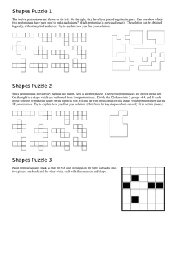 Shapes Puzzle 1