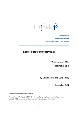 Species Profile for Capybara