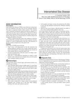 Intervertebral Disc Disease