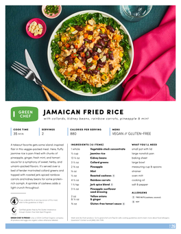 JAMAICAN FRIED RICE with Collards, Kidney Beans, Rainbow Carrots, Pineapple & Mint