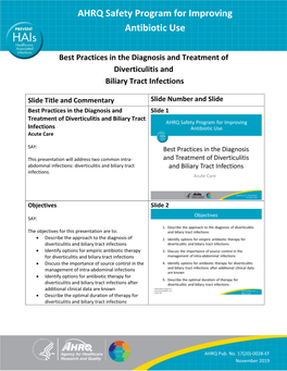 Best Practices in the Diagnosis and Treatment of Diverticulitis And