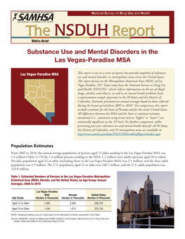 Substance Use and Mental Disorders in the Las Vegas-Paradise MSA