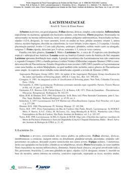 Lacistemataceae In: Wanderley, M.G.L., Shepherd, G.J., Melhem, T.S., Martins, S.E., Kirizawa, M., Giulietti, A.M