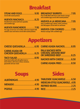 Amigos Menu Panels