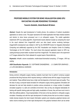 Proposed Mobile System for Bone Visualization Using Gpu Raycasting