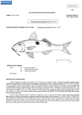 MULL Paru 9 1983 FAO SPECIES IDENTIFICATION SHEETS FAMILY