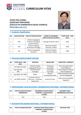 Curriculum Vitae