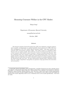 Measuring Consumer Welfare in the CPU Market