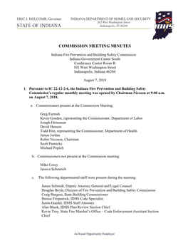 Commission Meeting Minutes