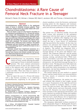 Chondroblastoma: a Rare Cause of Femoral Neck Fracture in a Teenager Michael D