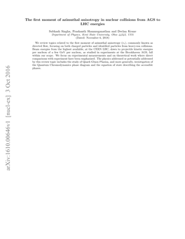 The First Moment of Azimuthal Anisotropy in Nuclear Collisions From