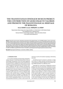 The Transylvanian Dinosaur Museum Project