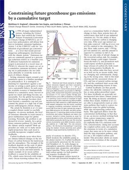 Constraining Future Greenhouse Gas Emissions by a Cumulative Target