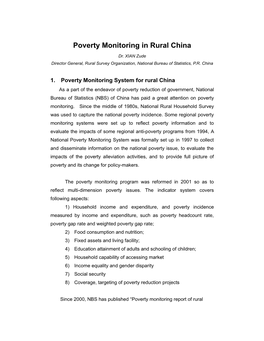 Poverty Monitoring in Rural China