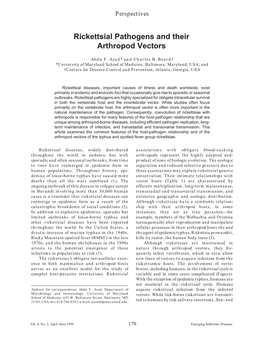 Rickettsial Pathogens and Their Arthropod Vectors