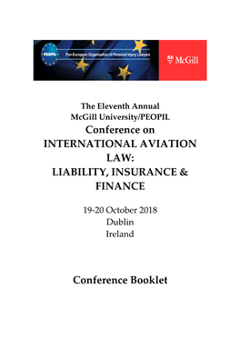 LIABILITY, INSURANCE & FINANCE Conference Booklet