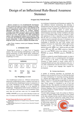 Design of an Inflectional Rule-Based Assamese Stemmer