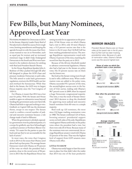 Few Bills, but Many Nominees, Approved Last Year