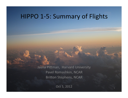 HIPPO 1-‐5: Summary of Flights