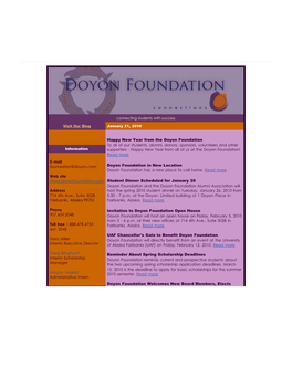 Doyon Foundation January 2010 E-Newsletter