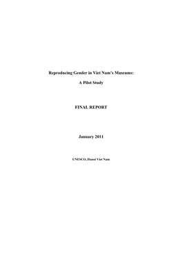 Reproducing Gender in Viet Nam's Museums: a Pilot Study FINAL