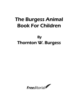 The Burgess Animal Book for Children