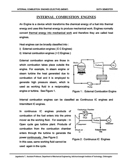 Internal Combustion Engines (Elective) (Me667) Sixth Semester