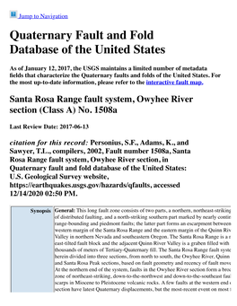 Quaternary Fault and Fold Database of the United States