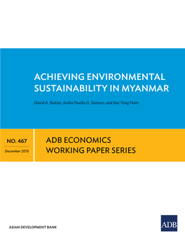 Achieving Environmental Sustainability in Myanmar