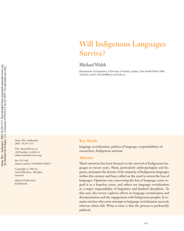 Will Indigenous Languages Survive?