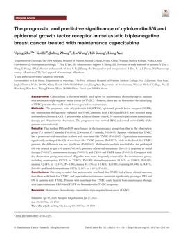 The Prognostic and Predictive Significance of Cytokeratin 5/6 And