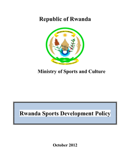 Rwanda Sports Development Policy