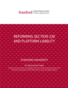 Reforming Section 230 and Platform Liability