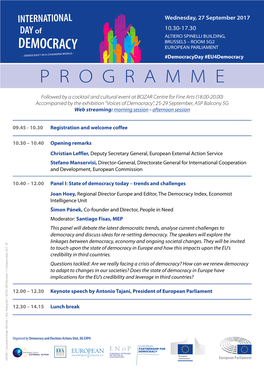 2017 International Day of Democracy: Programme