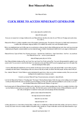 Best Minecraft Hacks