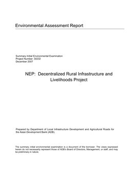 Decentralized Rural Infrastructure and Livelihoods Project