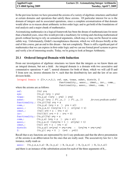 21.1 Ordered Integral Domain with Induction