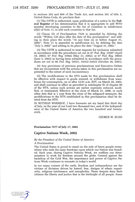 116 STAT. 3280 PROCLAMATION 7577-JULY 17, 2002 Captive Nations Week, 2002