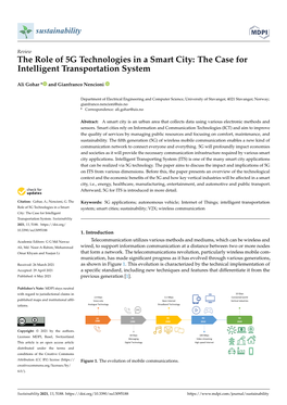 The Role of 5G Technologies in a Smart City: the Case for Intelligent Transportation System