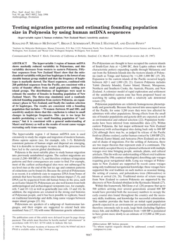 Testing Migration Patterns and Estimating Founding Population Size