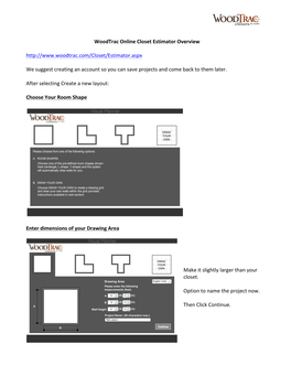 Woodtrac Online Closet Estimator Overview Reduced