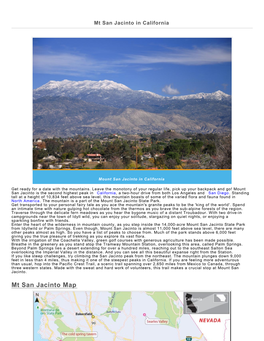 Mt San Jacinto in California