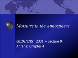 Moisture in the Atmosphere