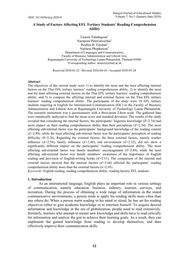 12 a Study of Factors Affecting EFL Tertiary Students' Reading