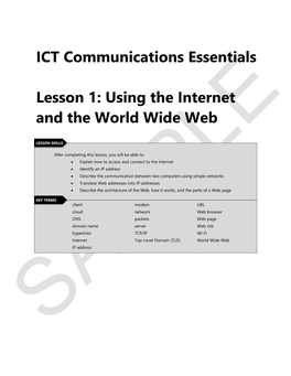 Lesson 1: Using the Internet and the World Wide Web