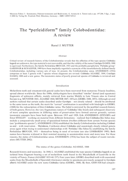 The “Perleidiform” Family Colobodontidae: a Review