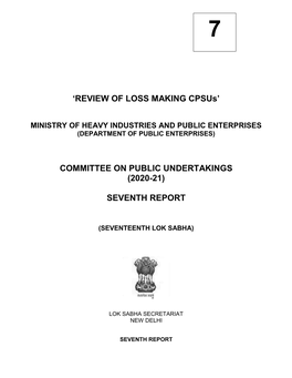 „REVIEW of LOSS MAKING Cpsus‟ COMMITTEE on PUBLIC