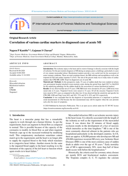 Correlation of Various Cardiac Markers in Diagnosed Case of Acute MI