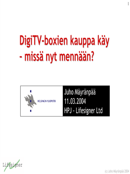 Digitv-Boxien Kauppa Käy – Missä Nyt Mennään?